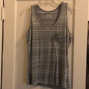 grey stripe sleep tank - M